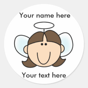 Brunette Angel Ronde Sticker