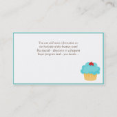 Brunette/Aqua Cupcake Baker/Bakery 2 Visitekaartje (Achterkant)