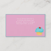 Brunette/Aqua Cupcake Baker/Bakery 3 Visitekaartje (Achterkant)