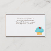 Brunette/Aqua Cupcake Baker/Bakkerij 4 Visitekaart Visitekaartje (Achterkant)