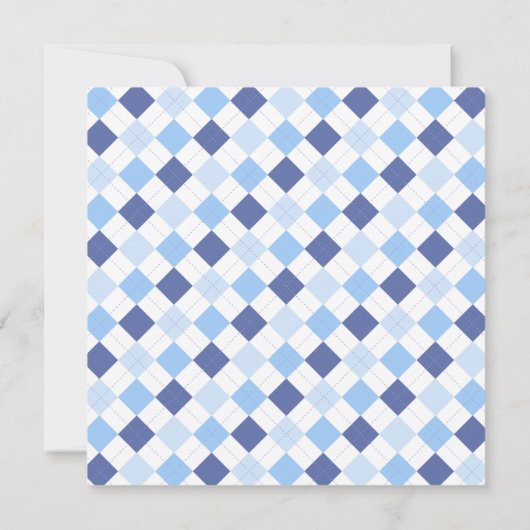 Brunette Baby Crown Little Prince Argyle Aankondiging (Achterkant)