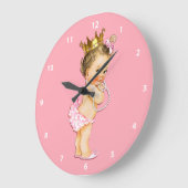 Brunette Baby Princess and Pearls Pink Grote Klok (Hoek)