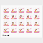 Brunette Baker, Chef Pet, Roze Vierkante Sticker (Vel)