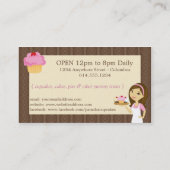 Brunette Baker Cupcake Visitekaartjes D16 (Achterkant)