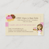 Brunette Baker Cupcake Visitekaartjes D17 (Achterkant)