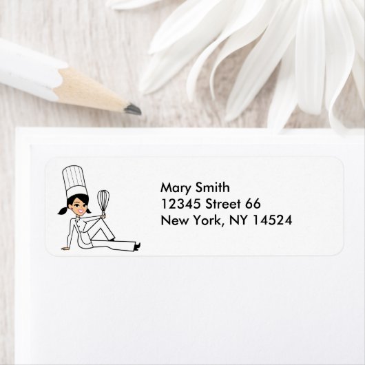 Brunette Baker Lady Retourlabels Etiket (Insitu)