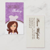 Brunette Baker Paarse Brow Cup Cakes Visitekaartje (Voorkant / Achterkant)