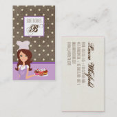 Brunette Baker Paarse Brow Cup Cakes Visitekaartje (Voorkant / Achterkant)