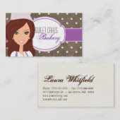Brunette Baker Paarse Brow Cup Cakes Visitekaartje (Voorkant / Achterkant)