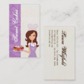 Brunette Baker Paarse Brow Cup Cakes Visitekaartje (Voorkant / Achterkant)