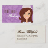 Brunette Baker Paarse Brow Cup Cakes Visitekaartje (Voorkant / Achterkant)