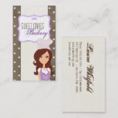 Brunette Baker Paarse Brow Cup Cakes Visitekaartje (Voorkant / Achterkant)