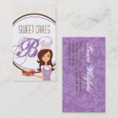 Brunette Baker Paarse Brow Cup Cakes Visitekaartje (Voorkant / Achterkant)