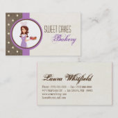 Brunette Baker Paarse Brow Cup Cakes Visitekaartje (Voorkant / Achterkant)