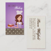 Brunette Baker Paarse Brow Cup Cakes Visitekaartje (Voorkant / Achterkant)