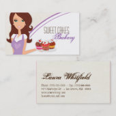 Brunette Baker Paarse Brow Cup Cakes Visitekaartje (Voorkant / Achterkant)