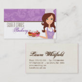 Brunette Baker Paarse Brow Cup Cakes Visitekaartje (Voorkant / Achterkant)