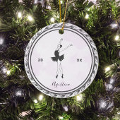 Brunette Balerina Silhouette Ballet Dancer Name Keramisch Ornament