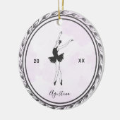 Brunette Balerina Silhouette Ballet Dancer Name Keramisch Ornament (Links)