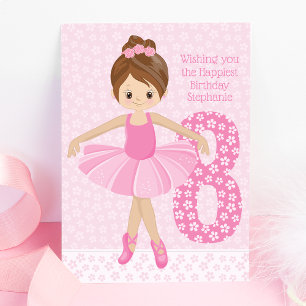 Brunette Ballerina Birthday Kaart
