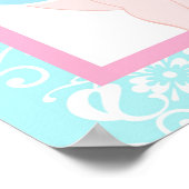 Brunette Ballerina & Blue Damask Poster (Hoek)