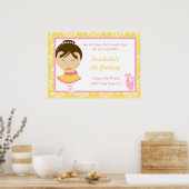 Brunette Ballerina & Geel Damask Poster (Keuken)