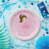 Brunette Ballerina Happy Birthday Paper Bord (Feest)