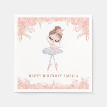 Brunette Ballerina in Witte Jurk Bloemen Verjaarda