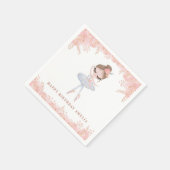 Brunette Ballerina in Witte Jurk Bloemen Verjaarda Servet (Hoek)