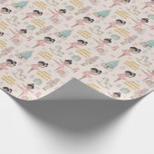 Brunette Ballerina Personalized Nutkraker Cadeaupapier (Hoek)