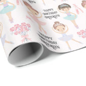 Brunette Ballerina Persoonlijk Cadeaupapier (Rol Hoek)