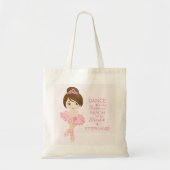 Brunette Ballerina Persoonlijk Tote Bag (Voorkant)