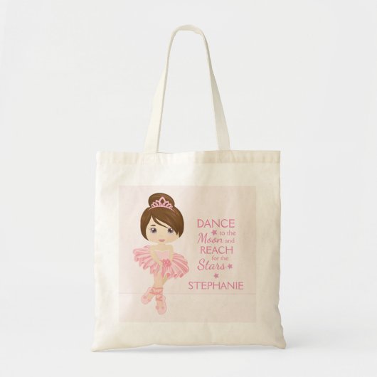 Brunette Ballerina Persoonlijk Tote Bag (Voorkant)