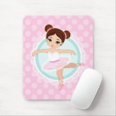 Brunette Ballerina - Roze Ballet Dancer Girl Muismat (Met muis)