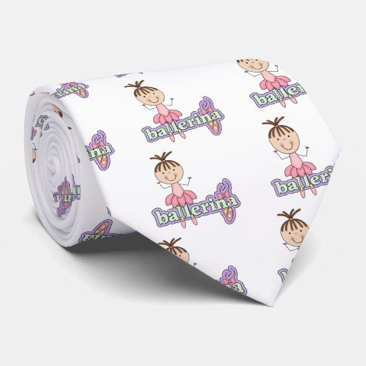 Brunette Ballerina - Roze Tshirts en Gifts Stropdas (Opgerold)