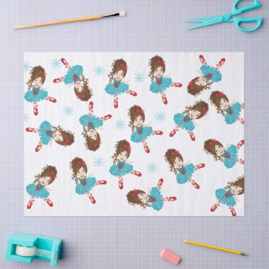 Brunette Ballerina Tissue Paper Tissuepapier (Craft)