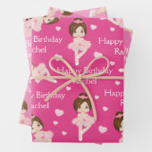 Brunette Ballerina Wrapping Paper Sheets (In situ)