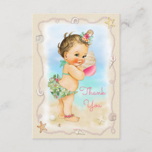 Brunette Beach Baby Conch Shell Dank u Bedankkaart