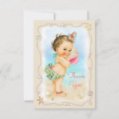 Brunette Beach Baby Conch Shell Dank u Bedankkaart (Voorkant)