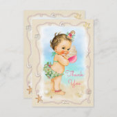 Brunette Beach Baby Conch Shell Dank u Bedankkaart (Voorkant / Achterkant)