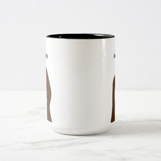 Brunette Beauty: aanpasbare meisjesillustratie Mu Tweekleurige Koffiemok (Center)