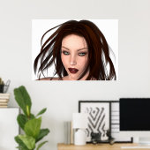 Brunette Beauty poster (Thuiskantoor)