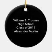 Brunette Boy Afstuderen Gepersonaliseerd Foto Keep Keramisch Ornament (Achterkant)