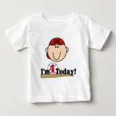 Brunette Boy Baseball 4e verjaardag (Voorkant)