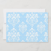 Brunette Boy First Communion Damask Bedankkaart (Achterkant)