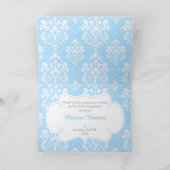 Brunette Boy First Communion Damask "Bedankt" Bedankkaart (Binnen)