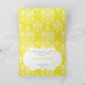 Brunette Boy First Communion Damask "Bedankt" Bedankkaart (Binnen)