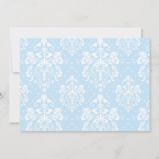 Brunette Boy First Communion Damask Kaart (Achterkant)