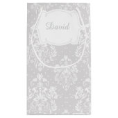 Brunette Boy First Communion Damask Klein Cadeauzakje (Achterkant)