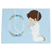 Brunette Boy First Communion Gift Bag Groot Cadeauzakje (Voorkant)